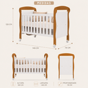 Ver imagem 4 de Quarto de Bebê Zaki Completo, Berço 2 em 1 Guarda-Roupa 4 Portas| Cômoda Sapateira 100% MDF Branco/Savana