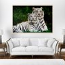 Quadro Tigre Casal Horizontal - Tela Única - 60 x 40 cm - Preta - 1