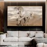 Quadro Cavalo Branco Impactante - Tela Única - 90 x 60 cm - Branca - 1