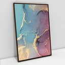 Ver imagem 1 de Quadro Decorativo em Canvas Abstrato Mármore Luxe Perolado TaColado Moldura Flutuante 4,5cm Madeira