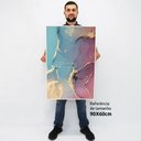 Ver imagem 2 de Quadro Decorativo em Canvas Abstrato Mármore Luxe Perolado TaColado Moldura Flutuante 4,5cm Madeira
