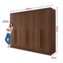 Ver imagem 3 de Guarda-roupa Casal 6 Portas 6 Gavetas e 1 Gaveta com Chave Dobradiça Slow Zeus Plus