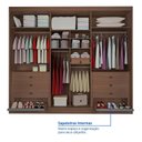 Ver imagem 7 de Guarda-Roupa Casal 6 Portas 6 Gavetas e 1 Gaveta com Chave Dobradiça Slow Zeus Plus Marrom/Castanho