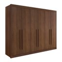 Ver imagem 2 de Guarda-Roupa Casal 6 Portas 6 Gavetas e 1 Gaveta com Chave Dobradiça Slow Zeus Plus Marrom/Castanho