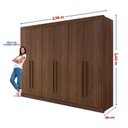 Ver imagem 3 de Guarda-Roupa Casal 6 Portas 6 Gavetas e 1 Gaveta com Chave Dobradiça Slow Zeus Plus Marrom/Castanho