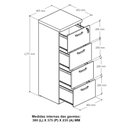 Ver imagem 2 de Armário Arquivo para Escritório 4 Gavetas Nogal Pr F5 Cor:nogal com Preto
