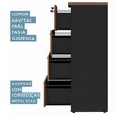 Ver imagem 6 de Armário Arquivo para Escritório 4 Gavetas Nogal Pr F5 Cor:nogal com Preto
