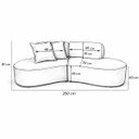 Ver imagem 7 de Sofá Orgânico Curvo Quatro Lugares 250cm em Corino Ocre Luxuoso com Almofadas