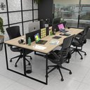 Ver imagem 1 de Estação de Trabalho Mesa Plataforma Industrial 4 Lugares Office