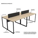 Ver imagem 7 de Estação de Trabalho Mesa Plataforma Industrial 4 Lugares Office