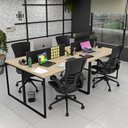 Ver imagem 3 de Estação de Trabalho Mesa Plataforma Industrial 4 Lugares Office