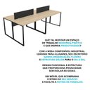 Ver mais imagens de Estação de Trabalho Mesa Plataforma Industrial 4 Lugares Office Bege/Carvalho/Preto