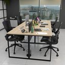 Ver imagem 2 de Estação de Trabalho Mesa Plataforma Industrial 4 Lugares Office