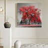 Quadro Árvore da Vida Ype Vermelho - Tela Única - 120 x 120 cm - Preta - 1