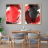 Quadro Abstrato Borrado Vermelho e Preto - Kit 2 telas - 150 x 100 cm - Preta - 1