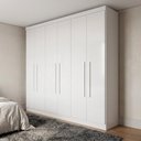 Ver imagem 1 de Guarda-Roupa Casal 6 Portas e 2 Gavetas Branco Linha França