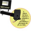 Ver imagem 3 de Suporte Refletor Inclinado Parede Braço 100 Cm Preto