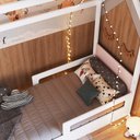 Ver imagem 2 de Cama Infantil Montessoriana Casinha Infix C06 Branco/rosa - Mpozenato