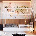 Ver mais imagens de Cama Infantil Montessoriana Casinha Infix C06 Branco/rosa - Mpozenato