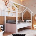 Ver imagem 3 de Cama Infantil Montessoriana Casinha Infix C06 Branco/rosa - Mpozenato