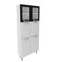 Ver imagem 2 de Cozinha Compacta 4 Peças 13 Portas 5 de Vidro com Balcão Tampo e 4 Gavetas Premium Itatiaia