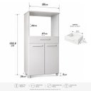 Ver imagem 5 de Armário 60cm Multiuso Paneleiro para 2 Fornos ou Microondas Balcão Cozinha 2 Portas 1 Gaveta Branco
