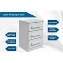 Ver imagem 3 de Mesa Cabeceira Baião C/ 3 Gavetas Branco - Lopas