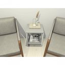 Ver imagem 2 de Mesa de Cabeceira e Apoio em Mdf Estilo Moderno Branco e Cinza Progetatti Movelaria