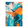 Quadro Abstrato Azul Amarelo Coral - Tela Única - 60 x 40 cm - Branca - 2