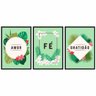 Quadro Amor Fé e Gratidão Natureza Colorido - Kit 3 telas - 60 x 40 cm - Branca - 2