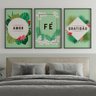 Quadro Amor Fé e Gratidão Natureza Colorido - Kit 3 telas - 60 x 40 cm - Branca - 1