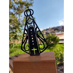 escultura religiosa nossa senhora aparecida decorativa ferro madeira - 6