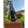 escultura religiosa nossa senhora aparecida decorativa ferro madeira - 6