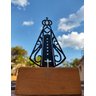 escultura religiosa nossa senhora aparecida decorativa ferro madeira - 5