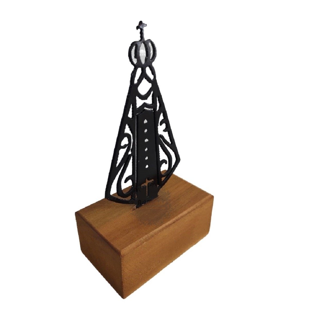escultura religiosa nossa senhora aparecida decorativa ferro madeira - 1
