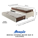 Ver imagem 3 de Bicama Box Solteiro Courino Linho 88x188 com Dois Colchões Relax Adorabile Molas Ensacadas Eco