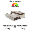 Ver mais imagens de Bicama Box Solteiro Courino Linho 88x188 com Dois Colchões Relax Adorabile Molas Ensacadas Eco