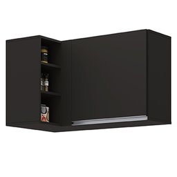 Armário Aéreo de Canto Reto Austin Preto - Lumil Lumil Móveis - 1