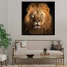 Quadro Leão Quadrado - Tela Única - 150 x 150 cm - Branca - 1