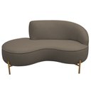 Ver imagem 5 de Sofá Curvo 2 Lugares 150cm Braço Esq. Thommy Pés Ouro Bouclé Marrom - Nexta Casa