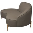 Ver imagem 6 de Sofá Curvo 2 Lugares 150cm Braço Esq. Thommy Pés Ouro Bouclé Marrom - Nexta Casa