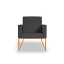 Ver imagem 3 de Poltrona Moderna Clínica Courino 3 Cores- Base Ferro Dourado - Cinza