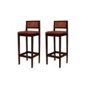 Ver imagem 2 de Kit 2 Banquetas Assento Encosto Estofado em Sintetico Hellen:Imbuia com Sintetico Whisky