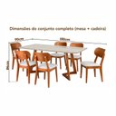 Ver imagem 3 de Conjunto Mesa Espanha com 6 Cadeiras Madeira Maciça, Multilaminada e Estofada Letícia Yescasa Off Wh