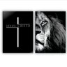 Jesus o Leão da Tribo de Judá - Kit 2 telas - 150 x 100 cm - Preta - 2