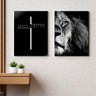 Jesus o Leão da Tribo de Judá - Kit 2 telas - 150 x 100 cm - Preta - 1