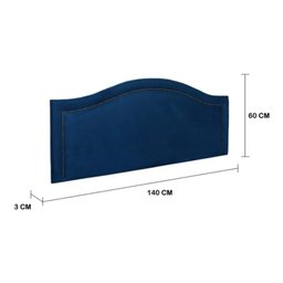 Cabeceira Casal Provençal Luxo Estofada com Tachas - Veludo Azul Marinho - 3