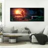 Quadro Meu Deus Não Está Morto Ressuscitou - Panorâmico - 220 x 90 cm - Preta - 1