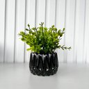 Ver imagem 4 de Vaso Cachepot Preto em Alto Relevo 3d Decoração Sala