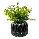 Ver imagem 1 de Vaso Cachepot Preto em Alto Relevo 3d Decoração Sala